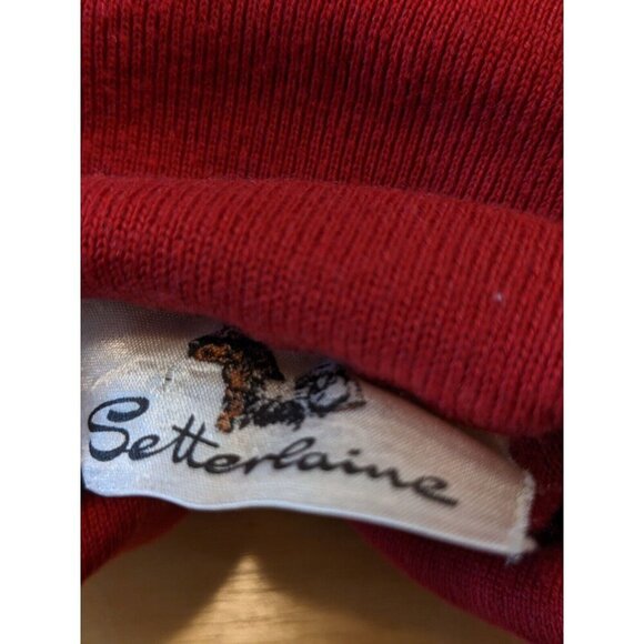Vintage Womens Med Merino Wool Blend Sweater Red Knit Turtleneck 90s Setterlaine - Picture 6 of 6